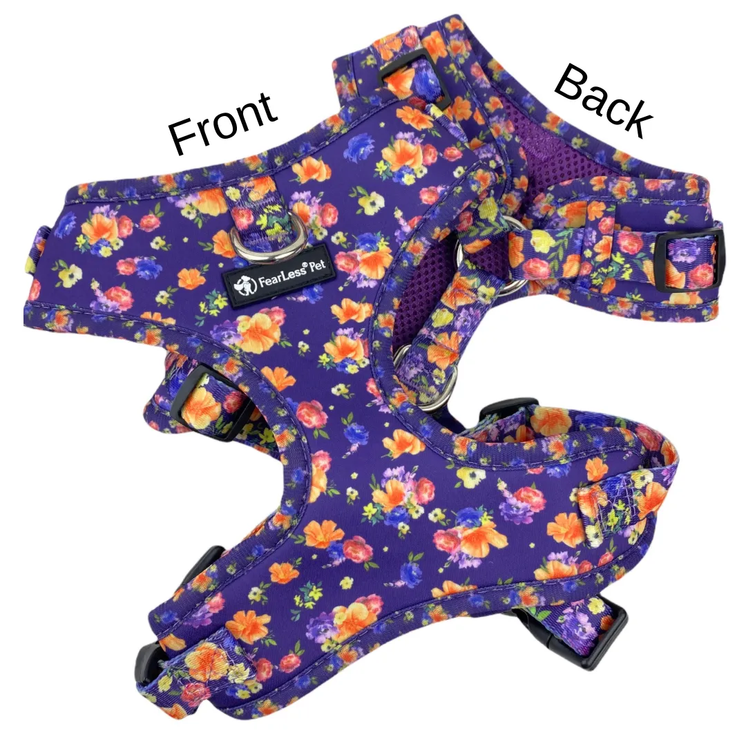 No Pull Cat & Dog Harness  - Purple Poppies
