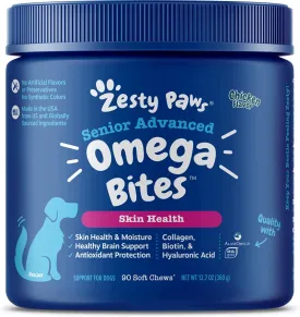 Omega 3 Alaskan Fish Oil Chew Treats for Dogs with AlaskOmega for EPA & DHA Fatty Acid, Itch Free Skin - Hip & Joint Support   Heart & Brain Health