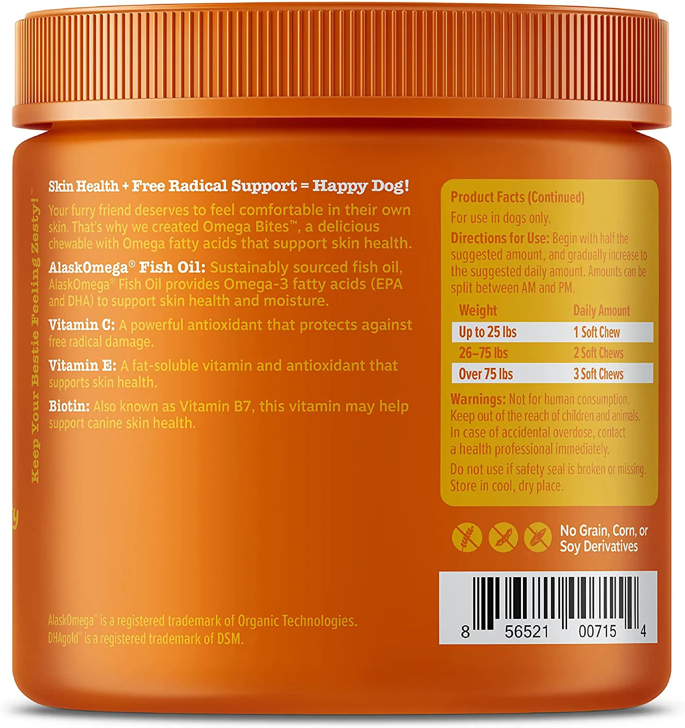 Omega 3 Alaskan Fish Oil Chew Treats for Dogs with AlaskOmega for EPA & DHA Fatty Acid, Itch Free Skin - Hip & Joint Support   Heart & Brain Health