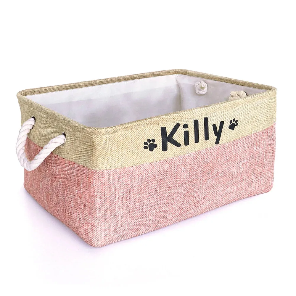Organize in Style: Personalized Puppy Storage Basket for Toys, Blankets & More!