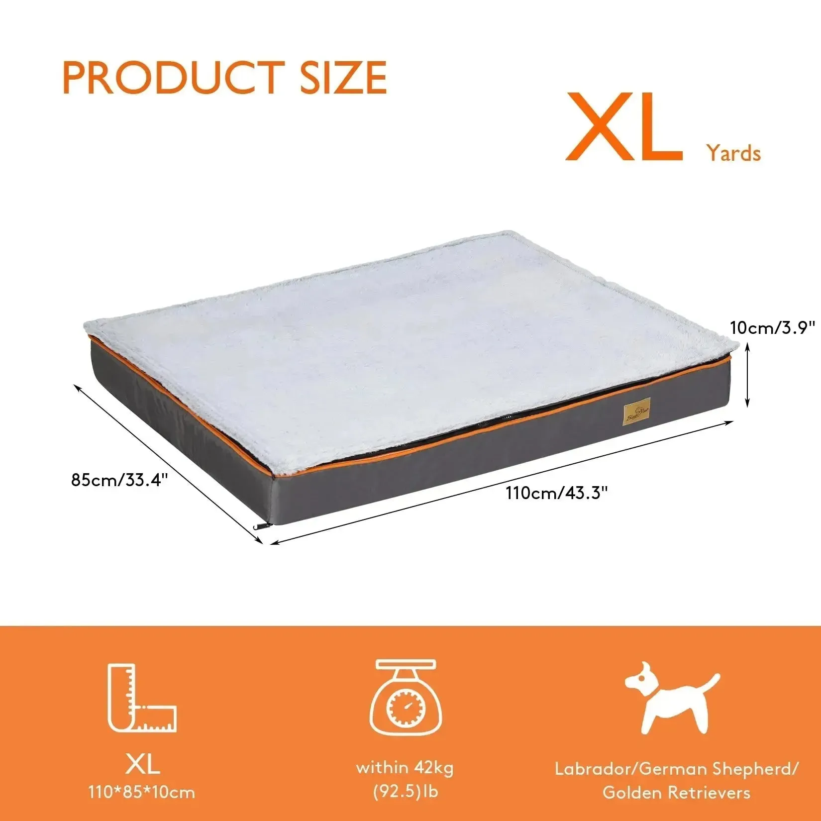 Orthopedic Dog Bed – Washable Foam Cushion Pillow