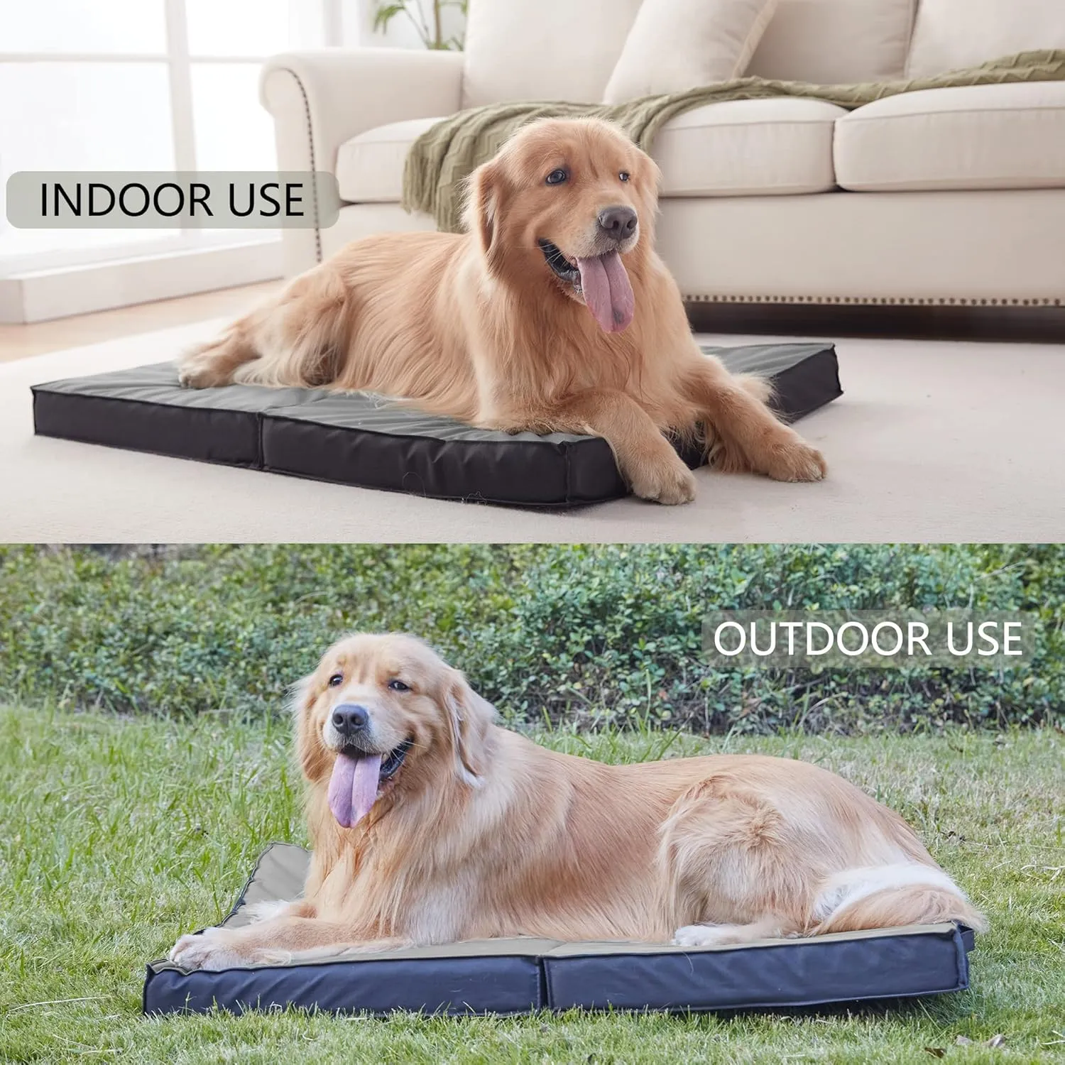 Outdoor Dog Bed for Large Dogs, Waterproof & Washable, Foldable & Orthopedic, 41" All Weather