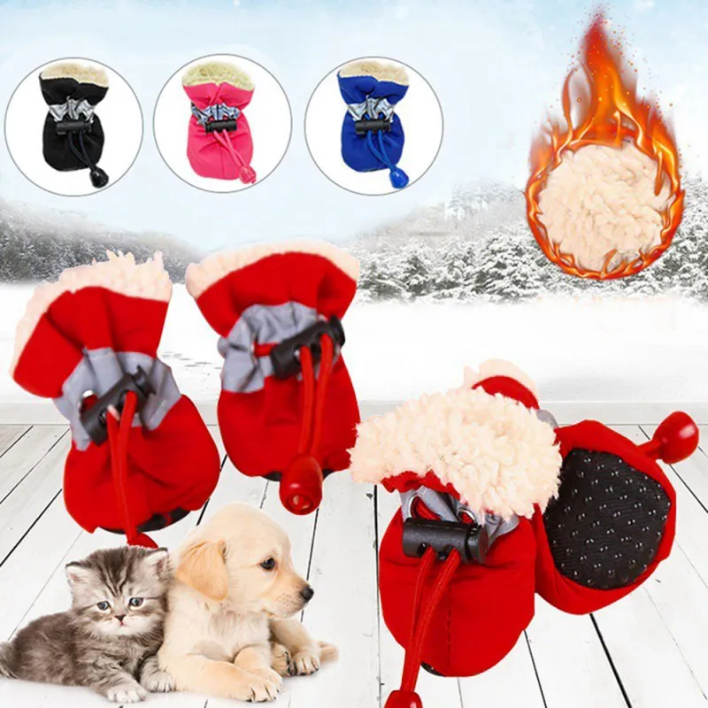 Pet Dog shoes Waterproof Anti-slip boots 4pcs/set (Many Different Colors and Styles) Fast Shipment