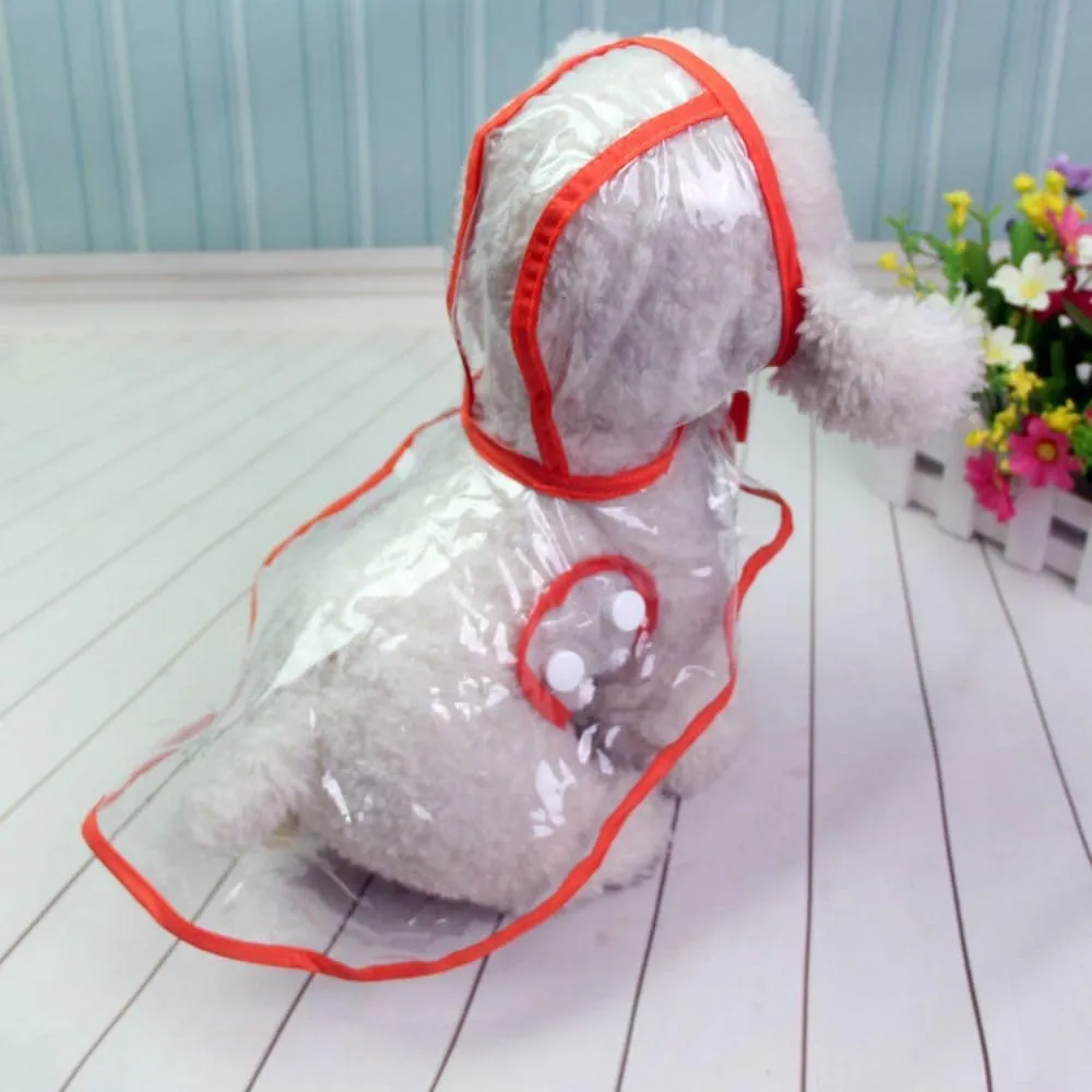 Pet Raincoat,Small Dog Waterproof Puppy Raincoat Coat Transparent Pet Dog Rainwear Clothes for Small Dogs Cats (S,Red)