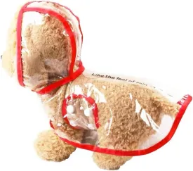 Pet Raincoat,Small Dog Waterproof Puppy Raincoat Coat Transparent Pet Dog Rainwear Clothes for Small Dogs Cats (S,Red)