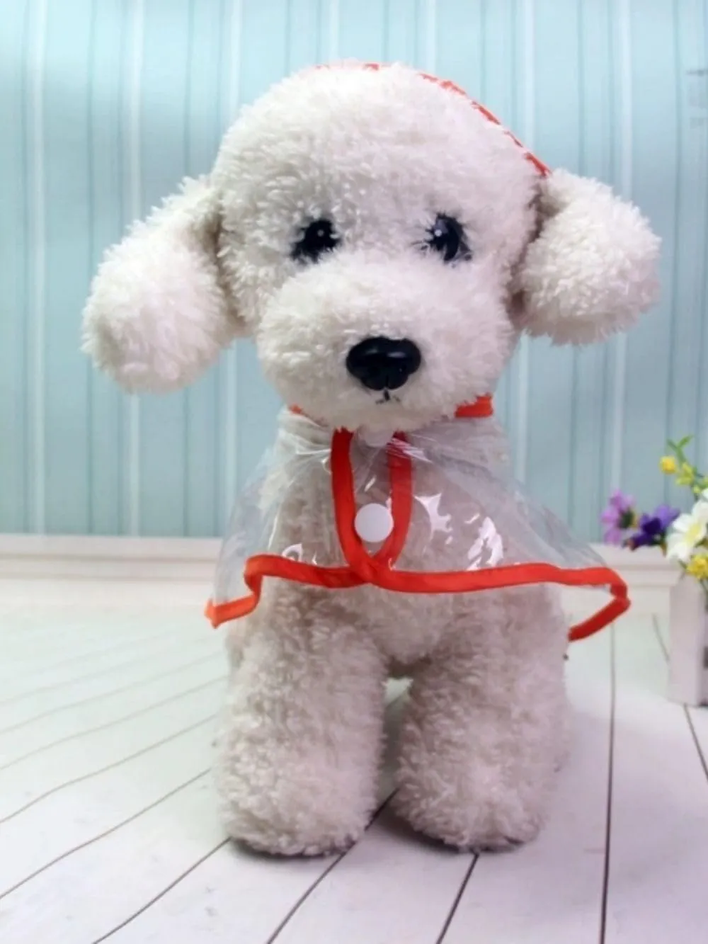 Pet Raincoat,Small Dog Waterproof Puppy Raincoat Coat Transparent Pet Dog Rainwear Clothes for Small Dogs Cats (S,Red)