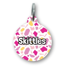 Pink Terrazzo Circle Pet Tag