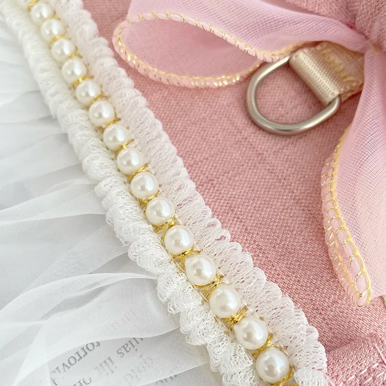 Princess Pearly Mesh Cat Harness and Leash Set