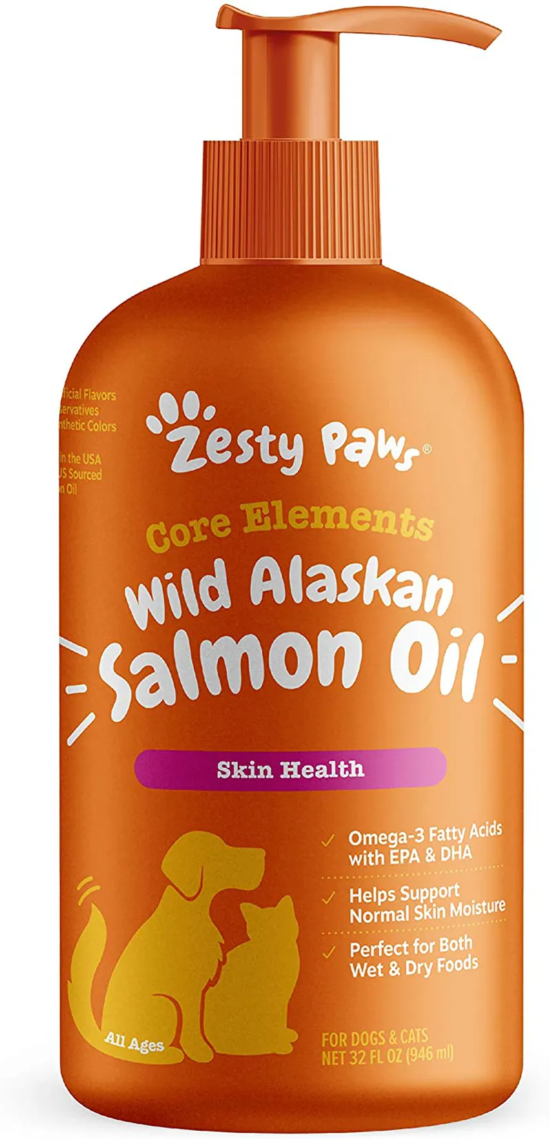 Pure Wild Alaskan Salmon Oil for Dogs and Cats Supports Joint Function Immune Heart Health Liquid