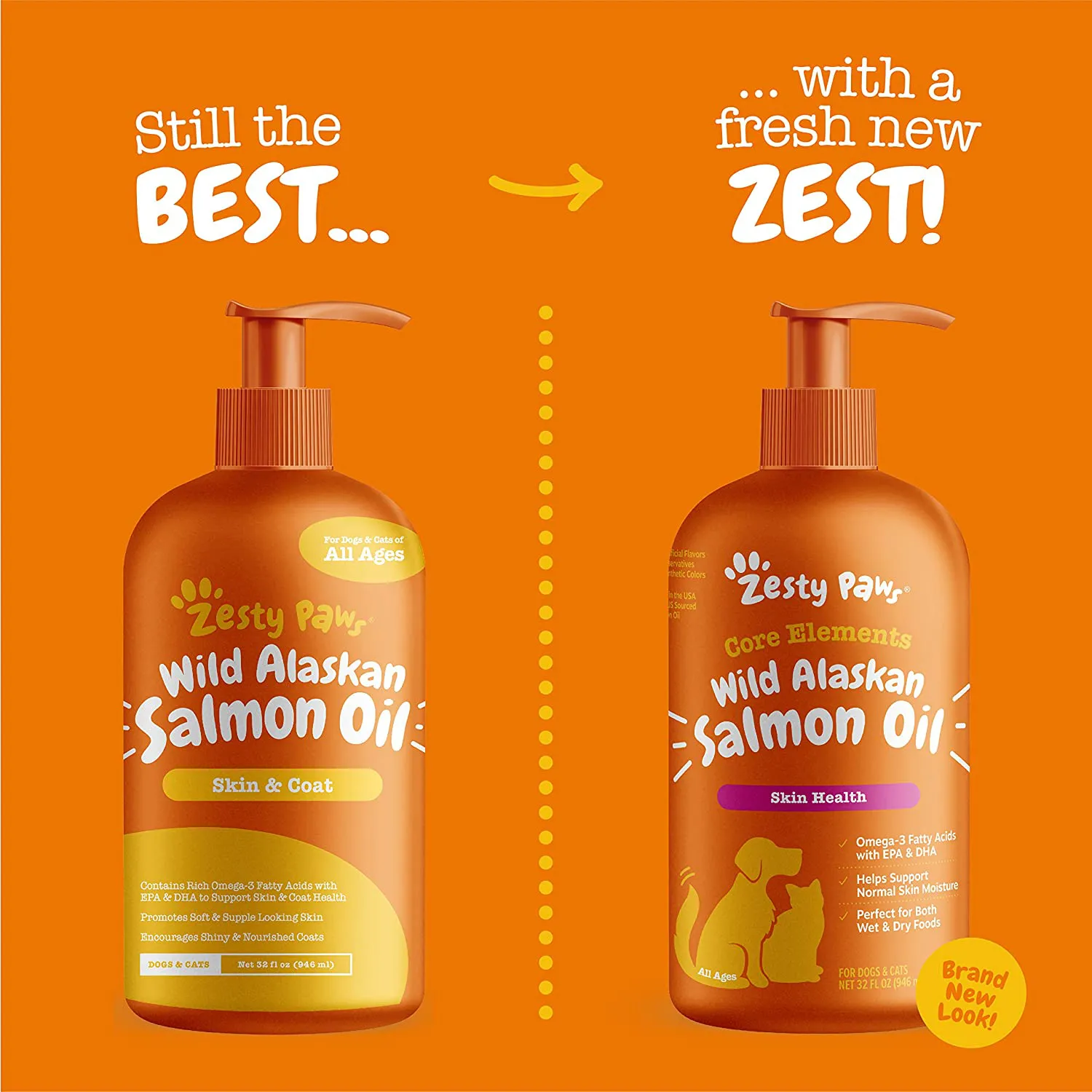 Pure Wild Alaskan Salmon Oil for Dogs and Cats Supports Joint Function Immune Heart Health Liquid