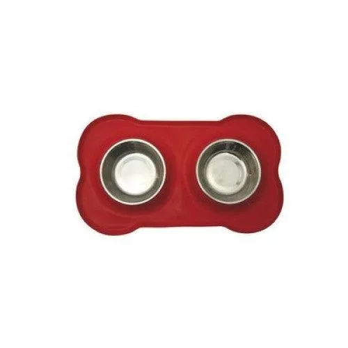 Rex Non-Slip S/S Double Pet Bowl - Red (Pre-Order)