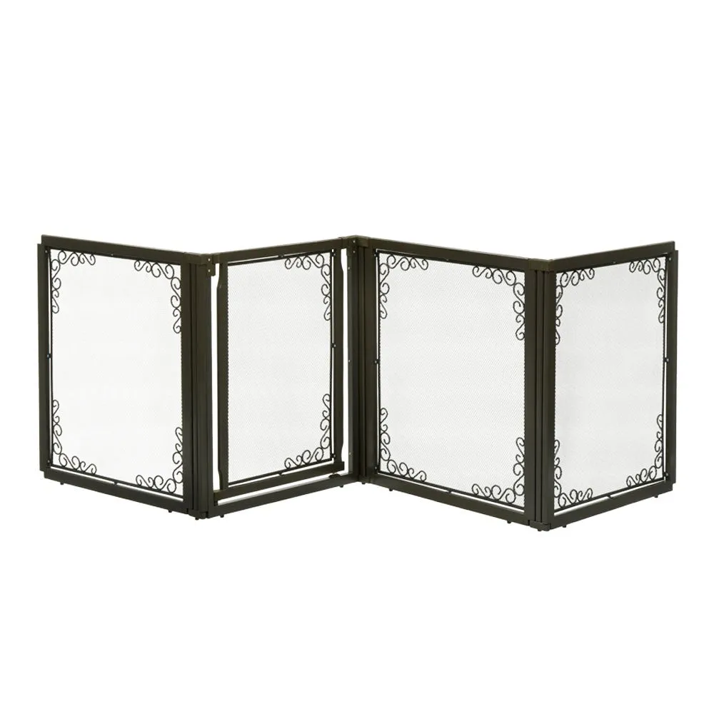 Richell Convertible Elite Mesh 4 Panels Brown Pet Gate