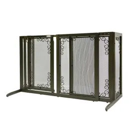 Richell Deluxe Free Standing Mesh Brown Pet Gate