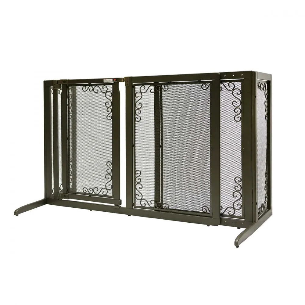 Richell Deluxe Free Standing Mesh Brown Pet Gate