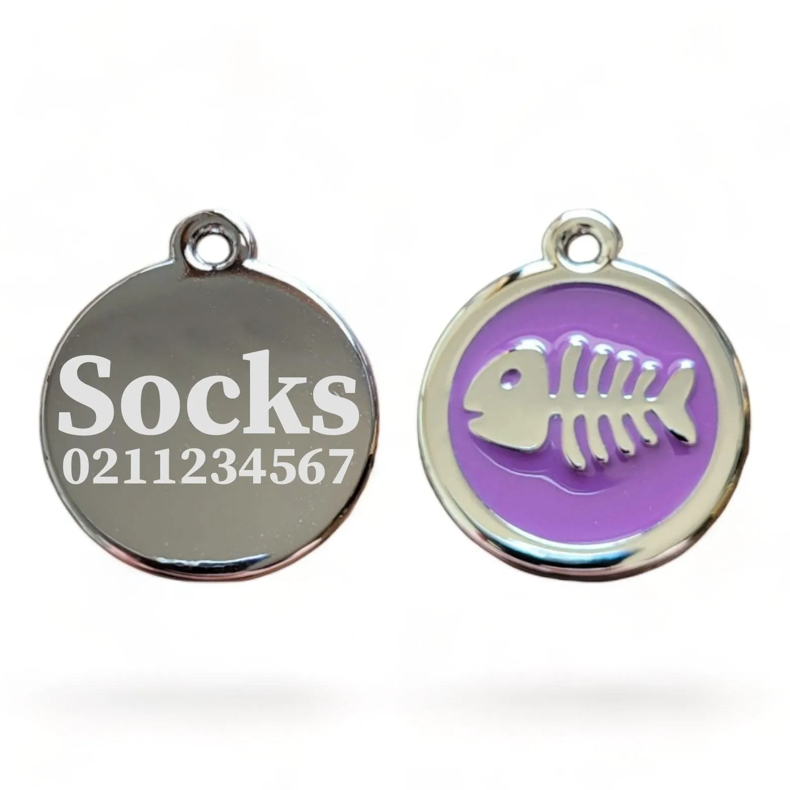 Round Fish Cat & Dog ID Pet Tag