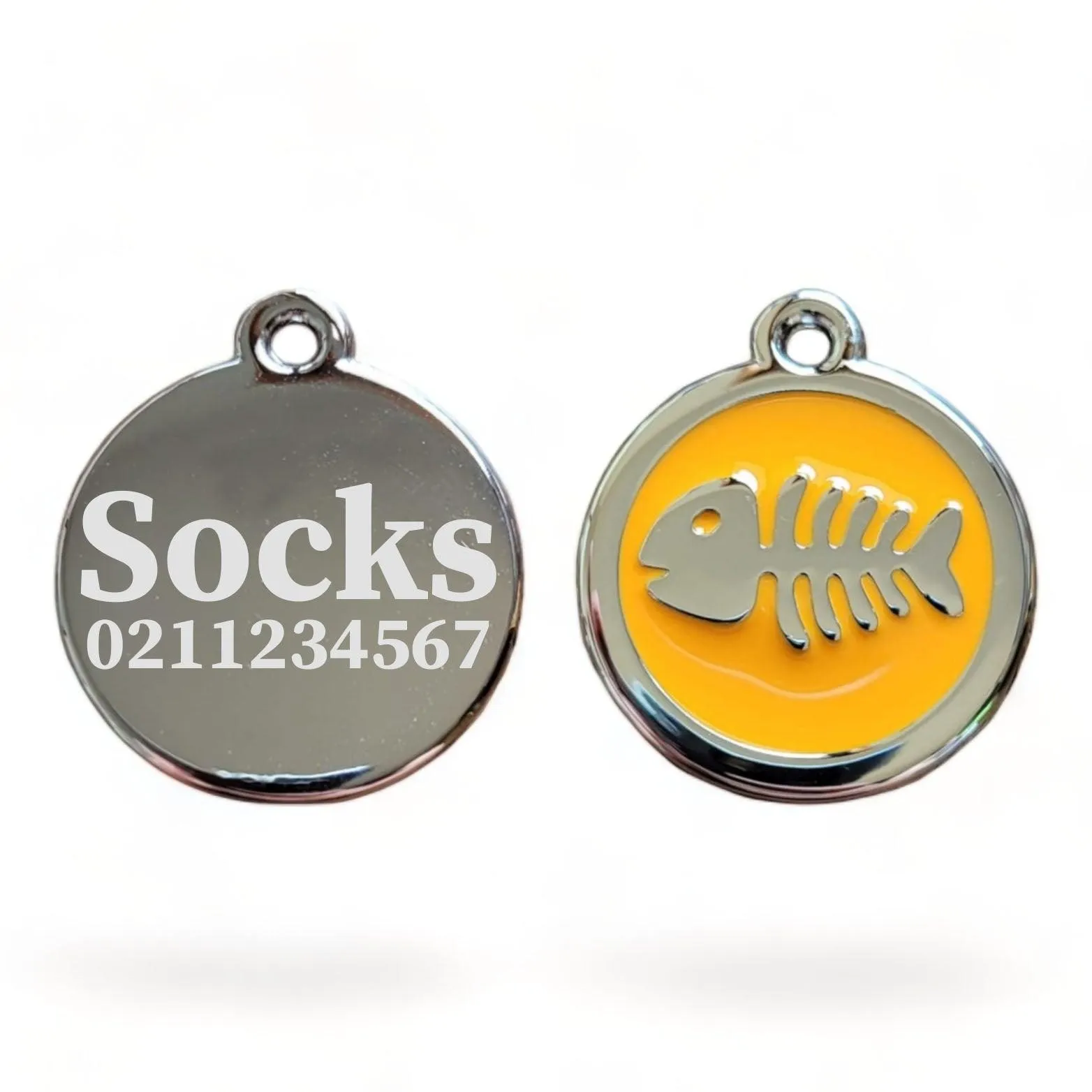 Round Fish Cat & Dog ID Pet Tag