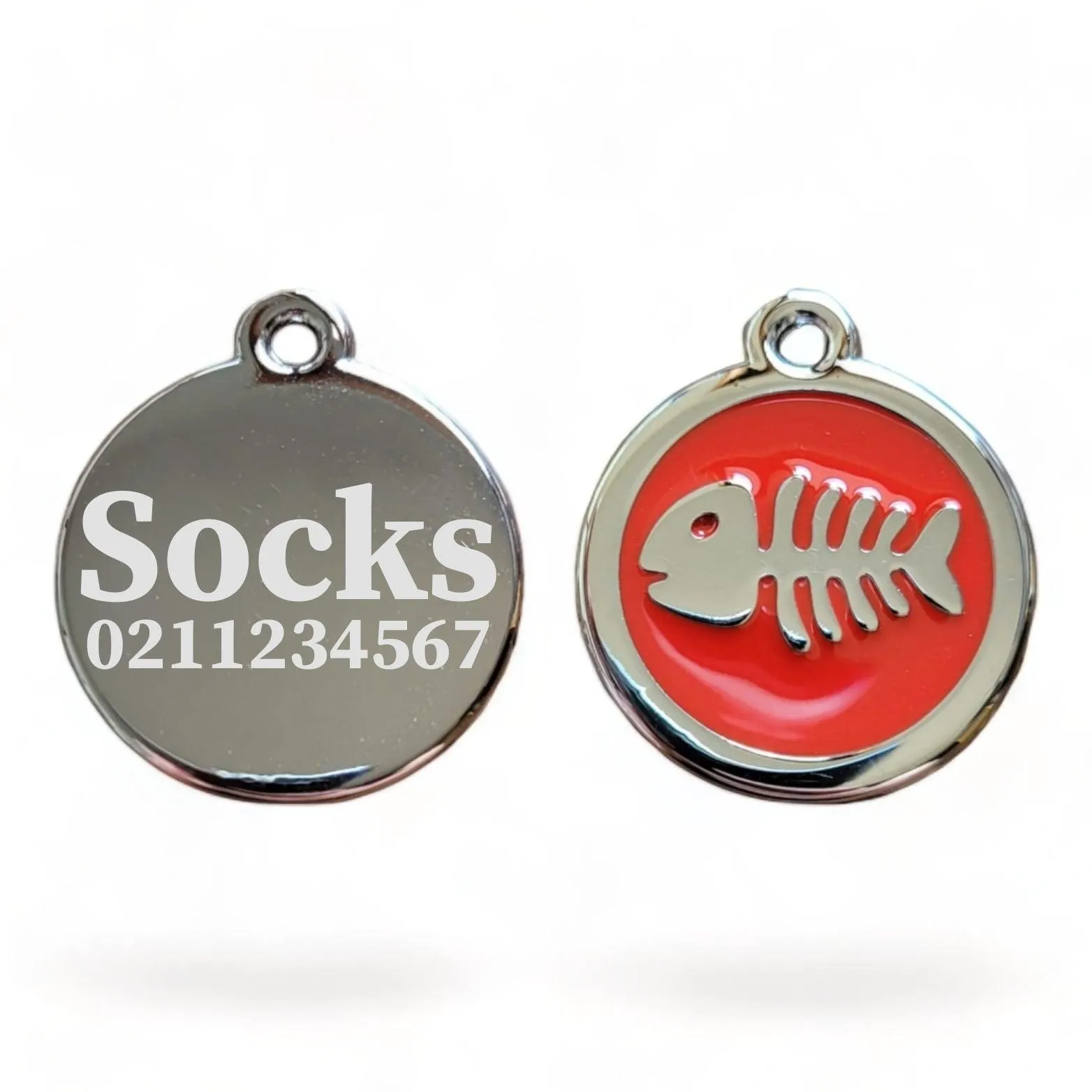 Round Fish Cat & Dog ID Pet Tag