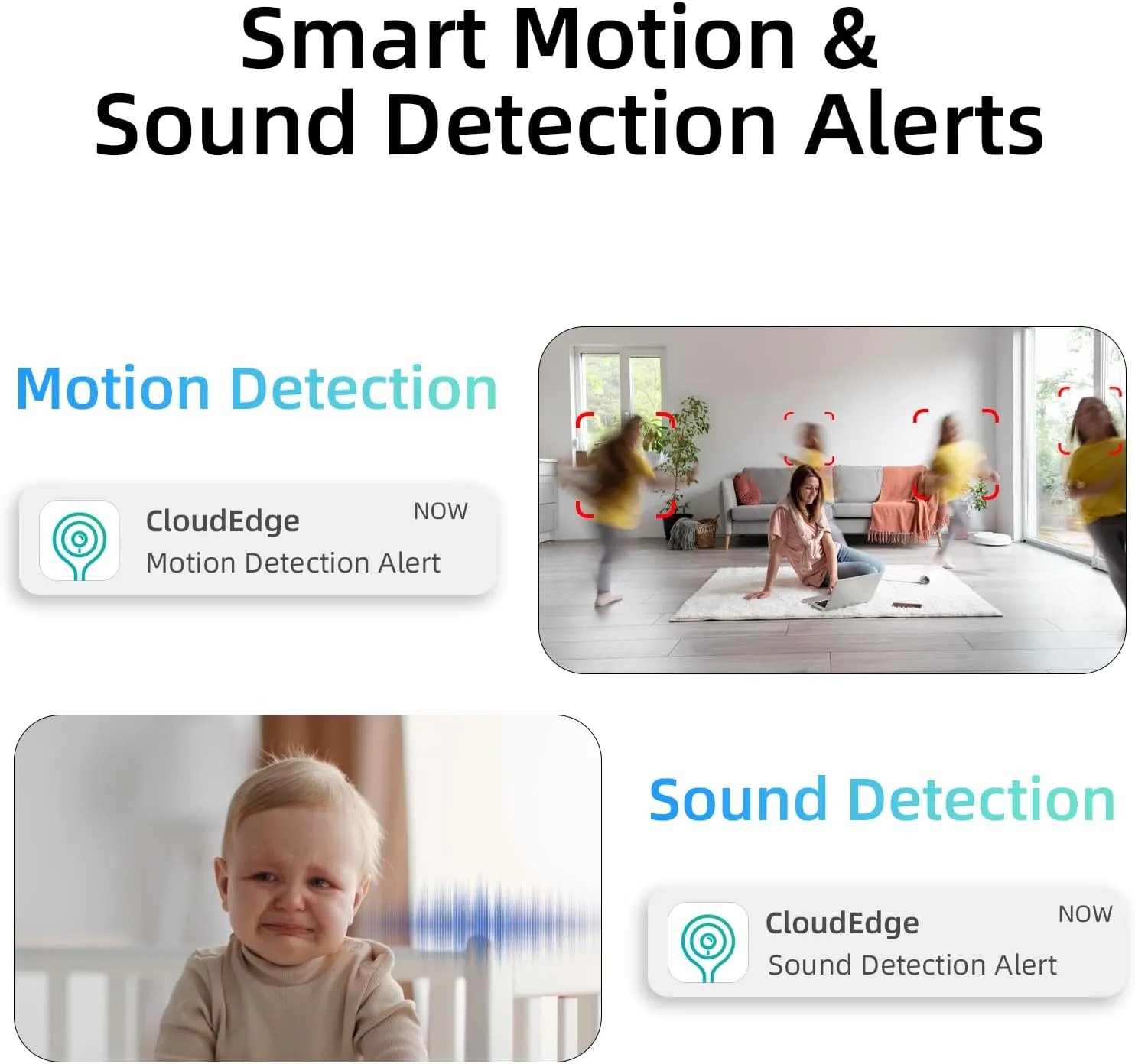 Rraycom 2Pack 2K Security Camera Indoor 5G/2.4 GHz Wi-Fi, Baby Monitor Pet/Dog Camera 360-Degree for Home Security, Smart Motion Tracking, 24/7 Live View, Night Vision, Compatible with Alexa