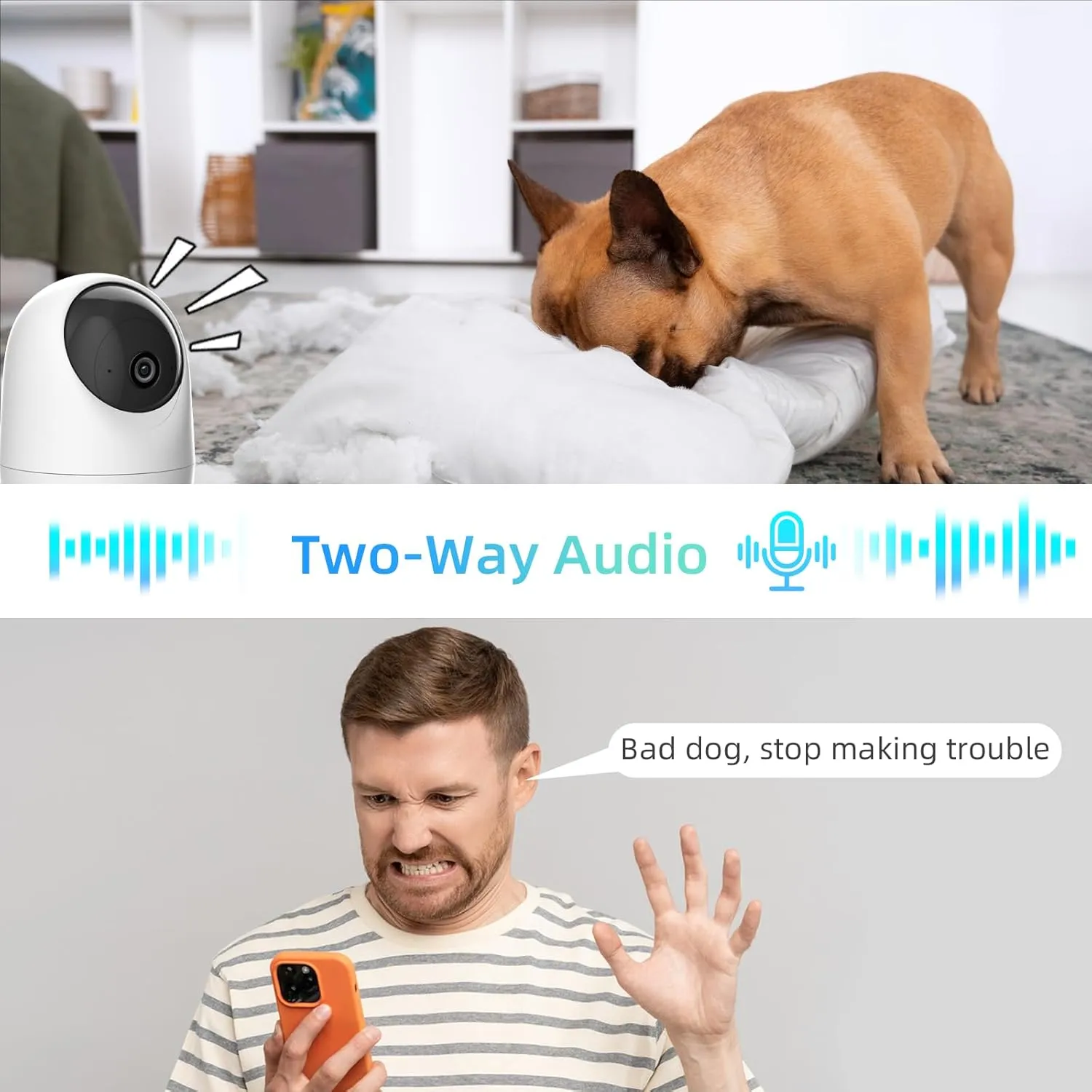 Rraycom 2Pack 2K Security Camera Indoor 5G/2.4 GHz Wi-Fi, Baby Monitor Pet/Dog Camera 360-Degree for Home Security, Smart Motion Tracking, 24/7 Live View, Night Vision, Compatible with Alexa