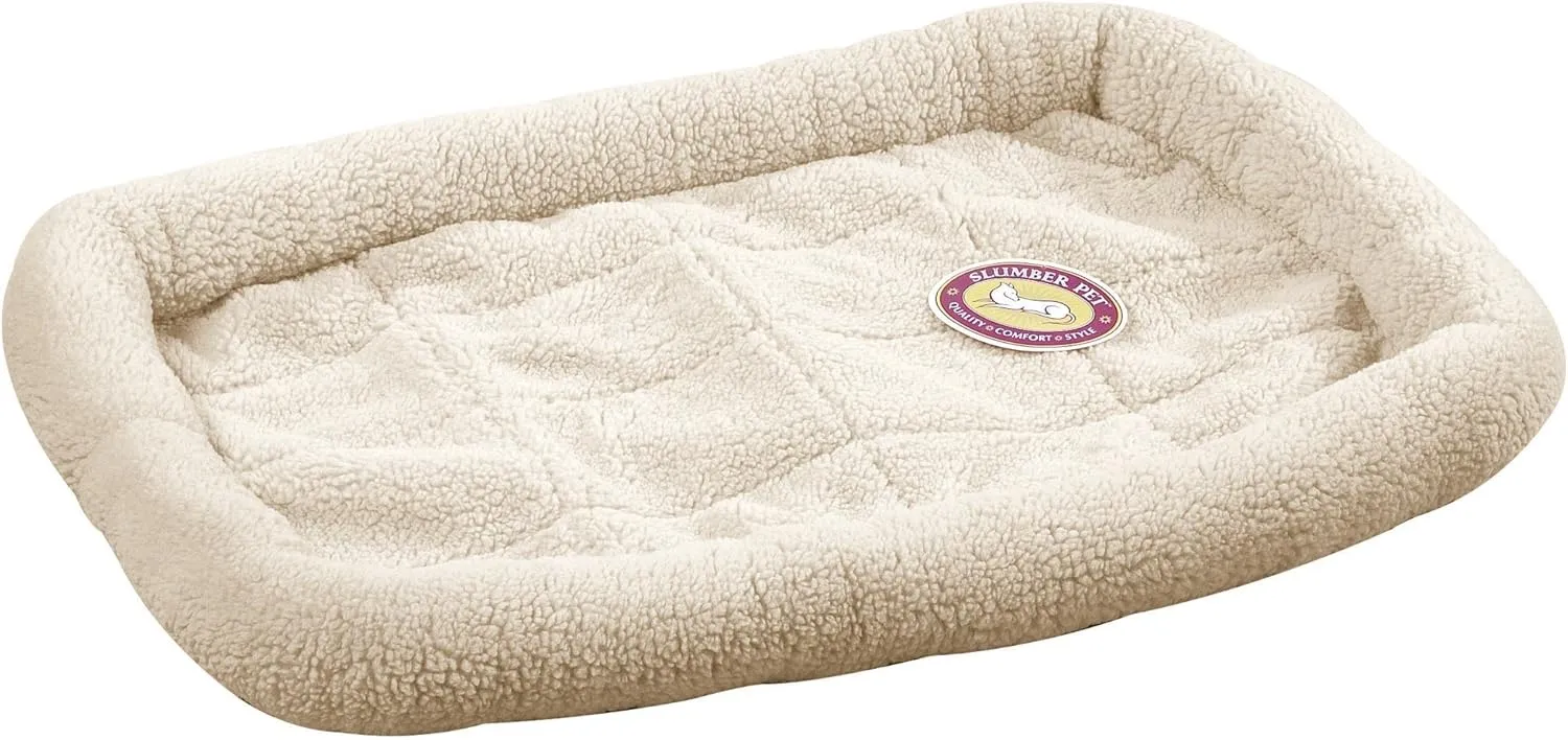 Sherpa Crate Pet Bed with Bumper-Style Cushioning for Comfort in Crate