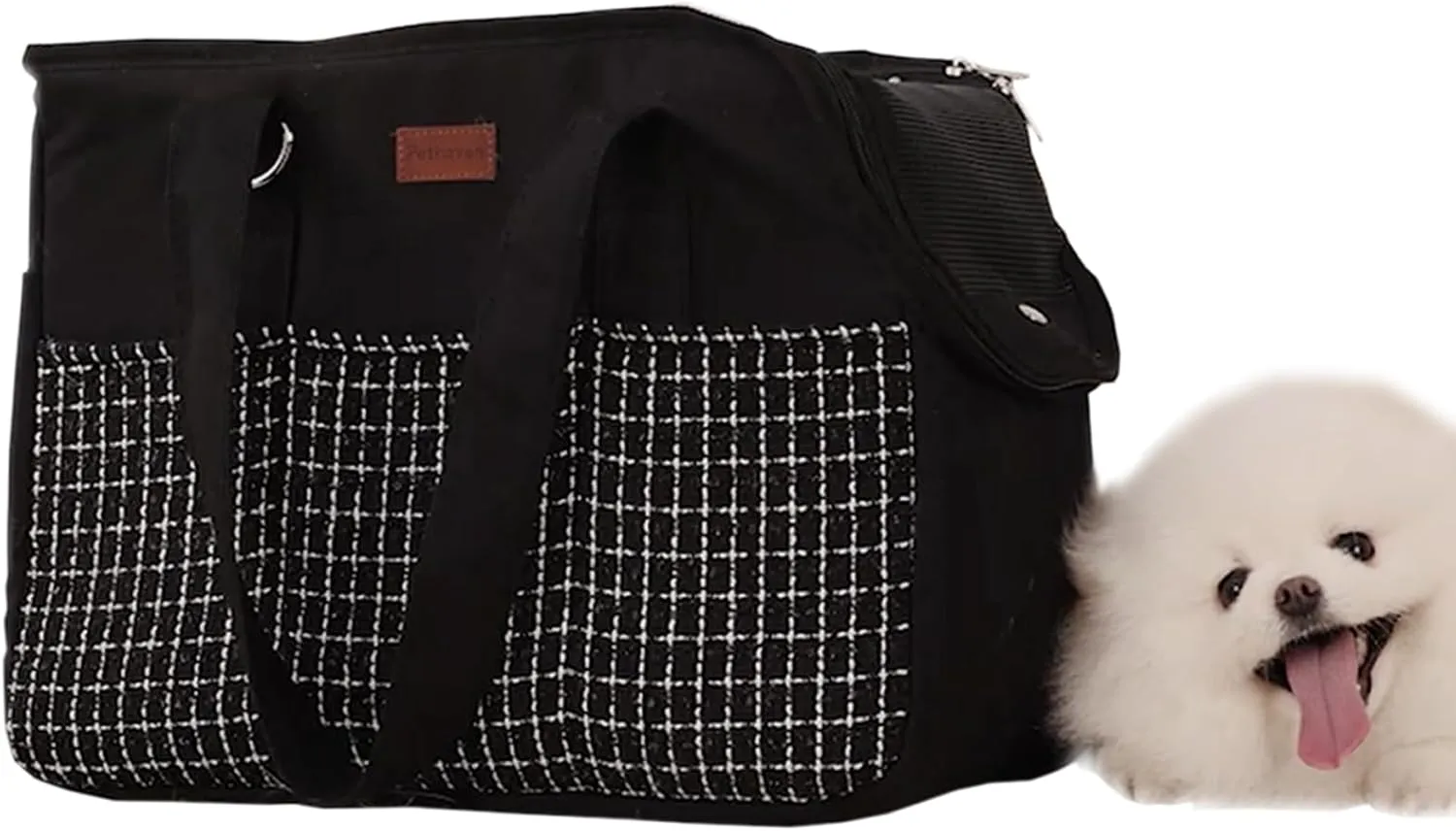 Small Dog Carrier Black Womens Purse for Puppy Bag Cat Carriers Fashion Pets Woman Bags Lightweight Totes Pups Kitties Bunny Picnic Outdoor