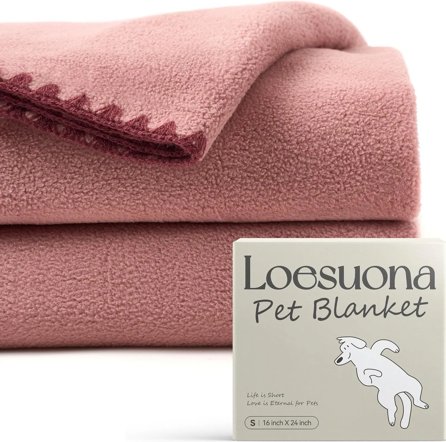 Super Soft Fleece Dog Blanket - 2 Pack, Dog Blankets for Small Dogs, Dog Blankets for Medium Dogs Washable, 24"x16" Puppy Blankets for Couch, Cat Blanket, All-Season Comfort