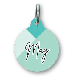 Tri Mint Circle Pet Tag