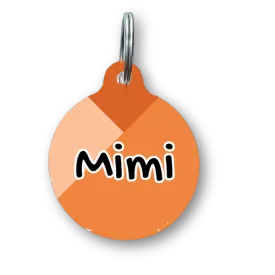 Tri Orange Circle Pet Tag