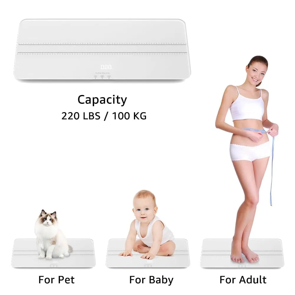 unipaws Digital Pet Scale MAX 220lbs with Bluetooth App, Medium-Small Veterinary Scale for Dogs Cats, Baby Scale with 3 Weighing Modes, Lbs, Kg, St, 27 x 13 Inches LCD Platform Scale