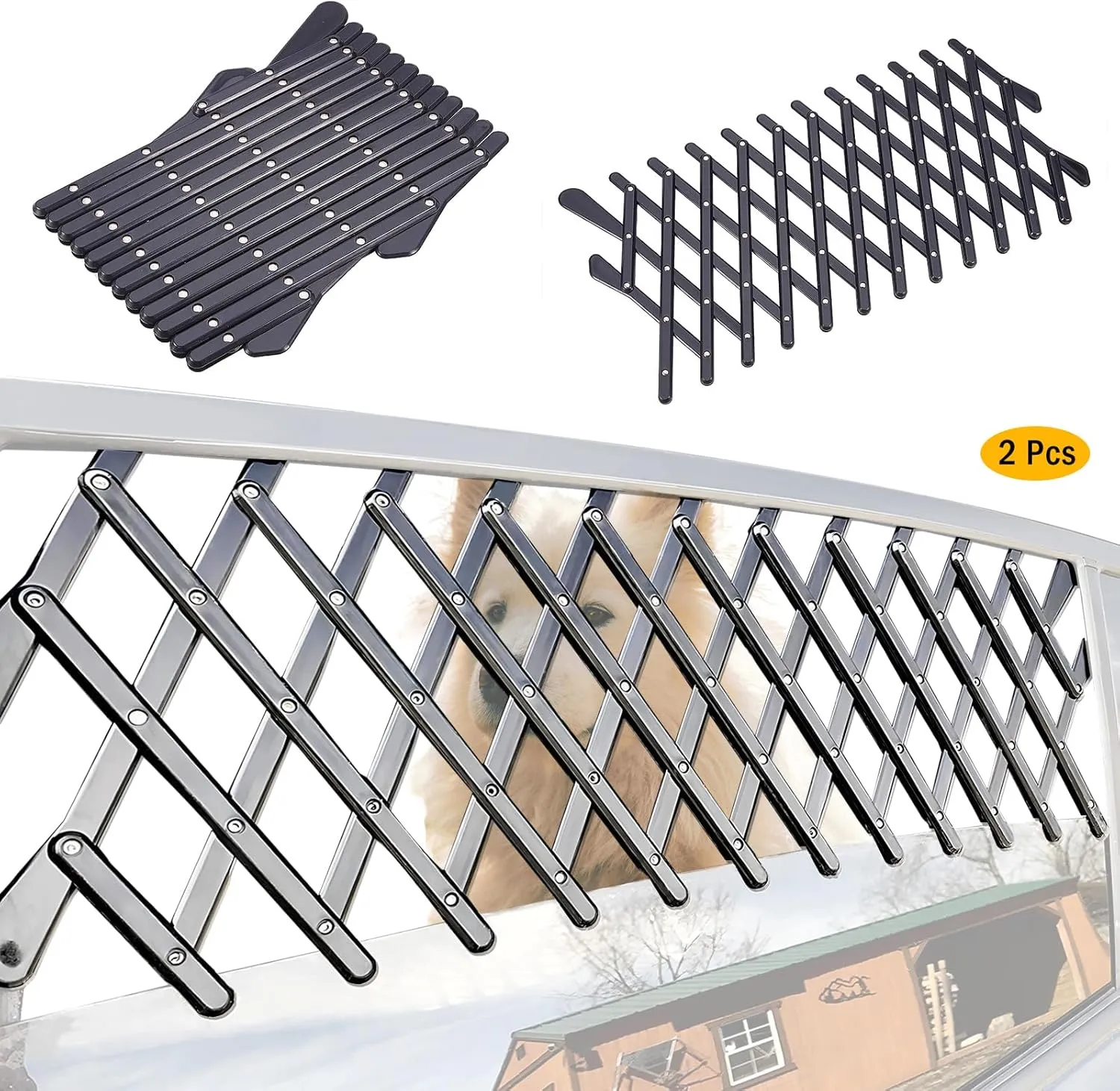 Window Pet Gate, Universal Pet Dog Puppy Ventilation Grill Mesh Vent Guard Safe Car Window Protection Mesh for Cars, Trucks & SUV
